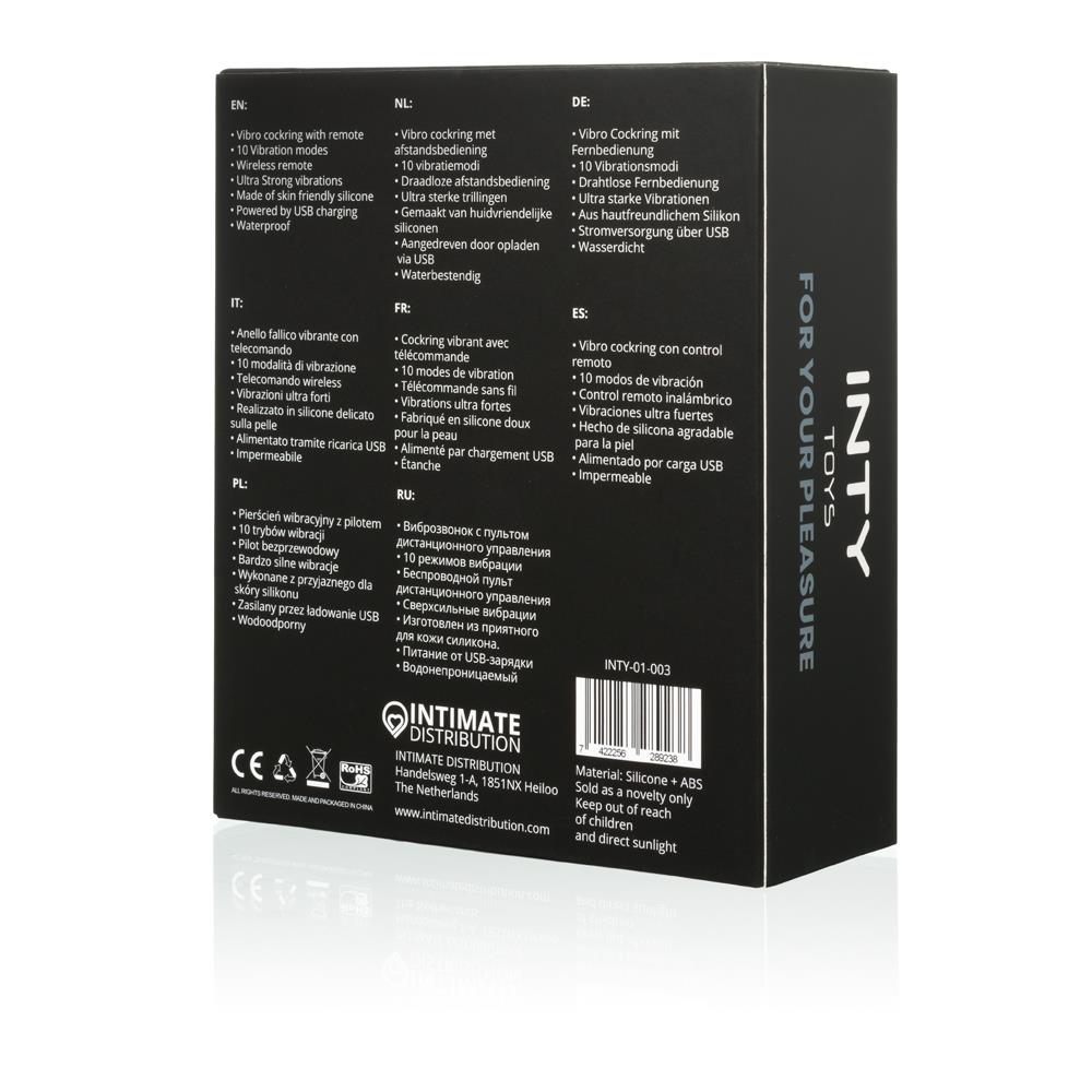 Виброкольцо INTY Toys Crave, 9.5 см (черный)
