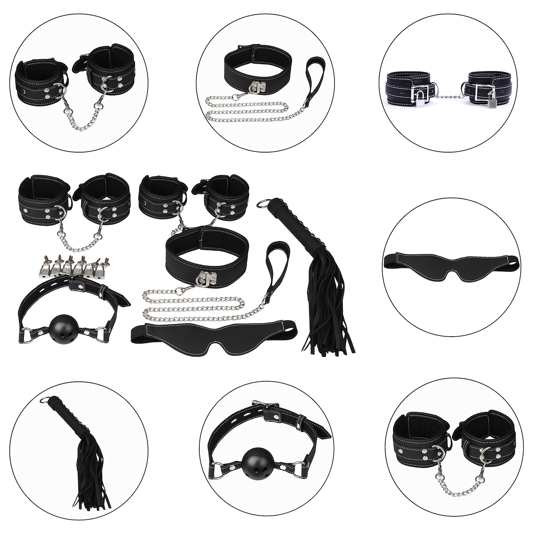 BDSM набор Erospace Wild Play C10, 7 шт (черный)