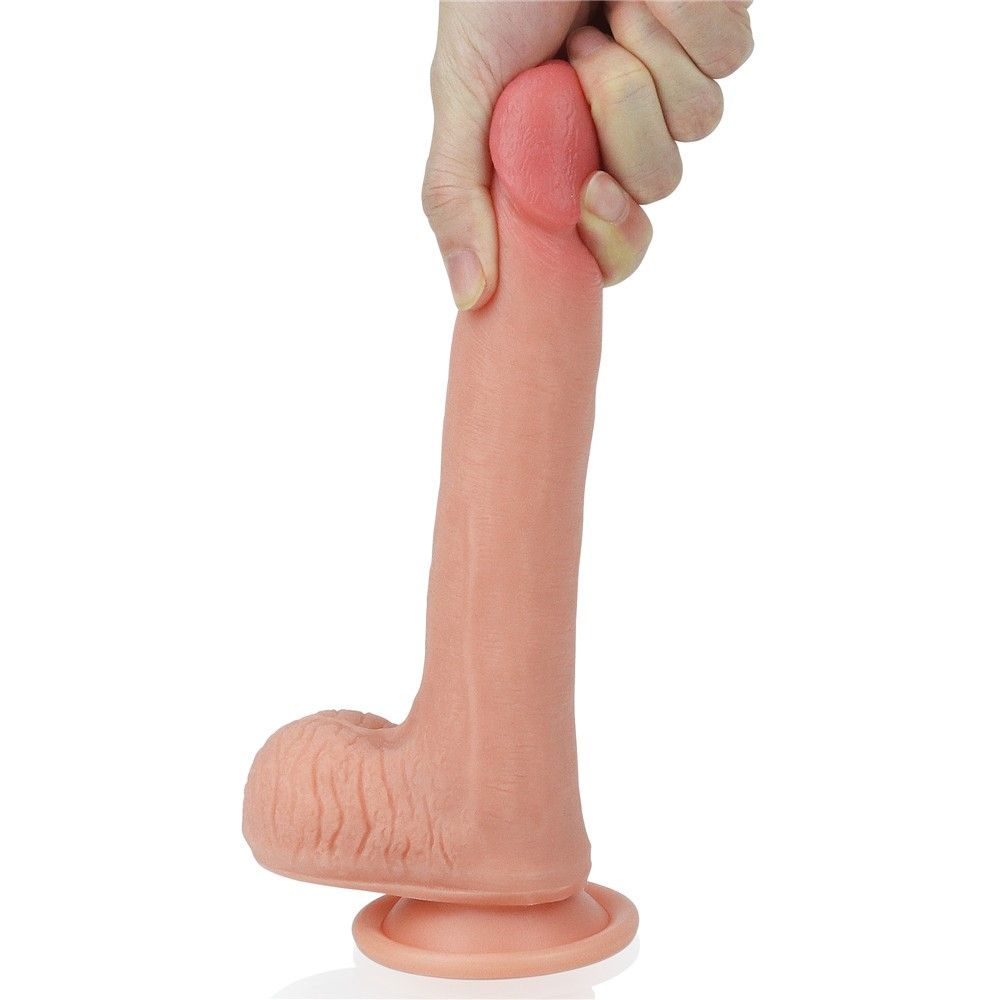 Фаллоимитатор Dual layered Platinum Silicone, 20,5 см (телесный)