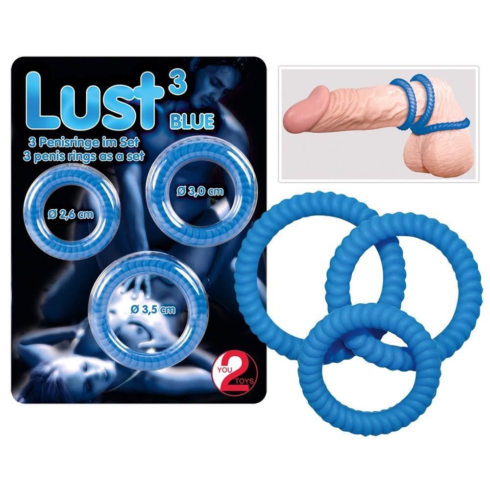 Набір ерекційних кілець You2Toys Lust, 3 шт (синій)