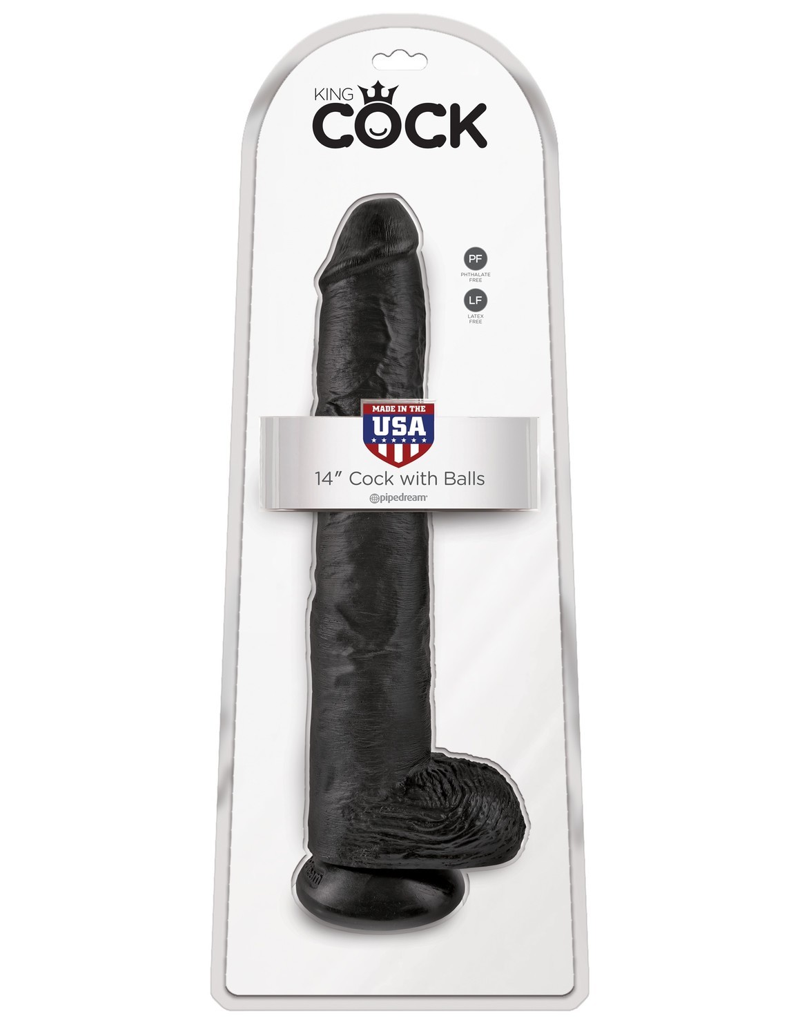 Фаллоимитатор King Cock 14" With Balls, 37 см (черный)