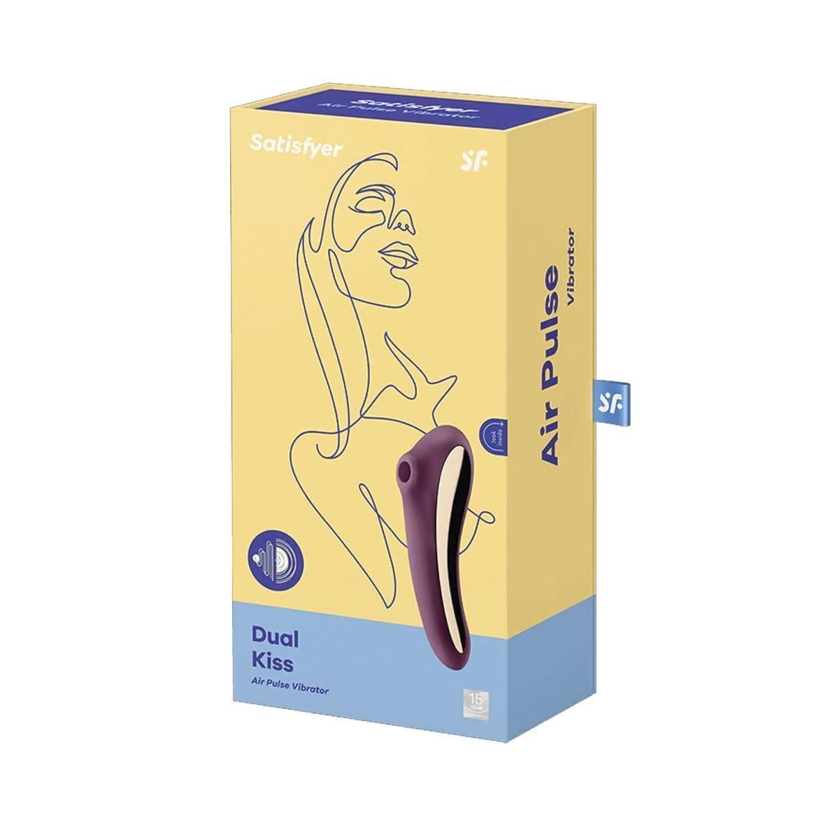 Вакуумний кліторальний стимулятор з вібрацією Satisfyer Dual Kiss (фіолетовий)