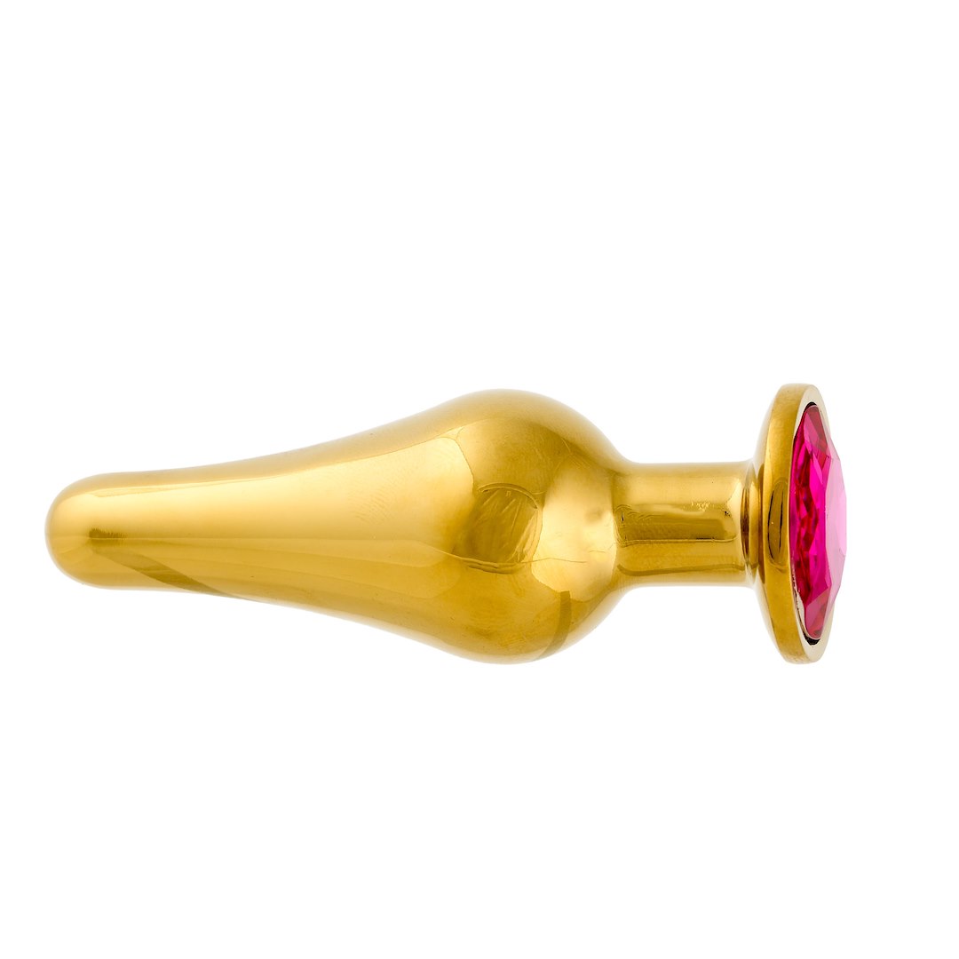 Анальна пробка з кристалом Simply Pleasure Slim Long, 7 см (рожевий)