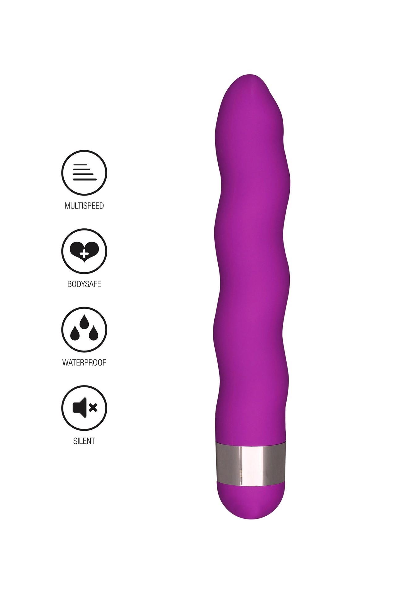 Вибратор ToyJoy Funky Wave, 18 см (фиолетовый)