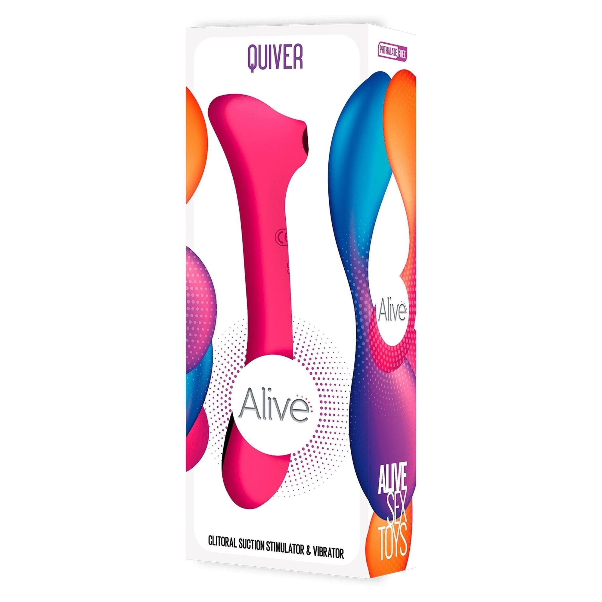 Вакуумный стимулятор клитора с вибрацией Alive New Midnight Quiver (розовый)
