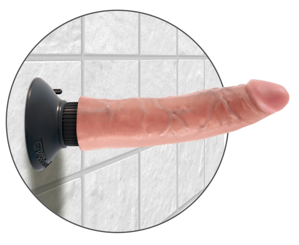 Вибратор King Cock Vibrating Cock 7 Inch, 18 см (телесный)