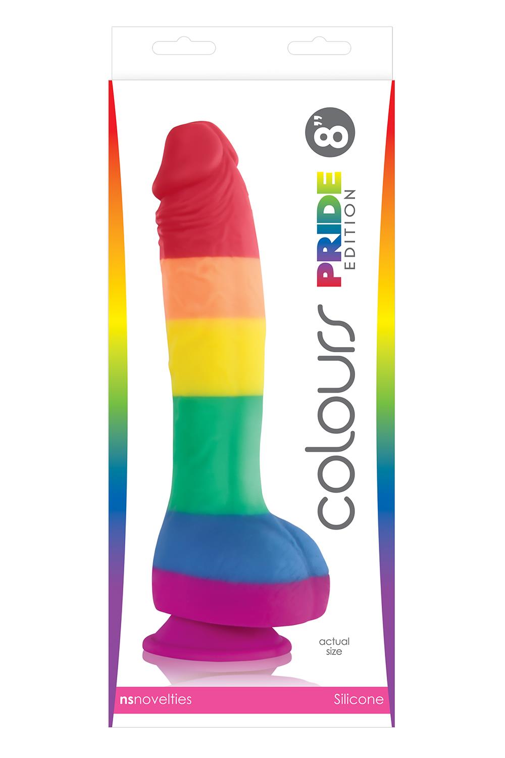 Фаллоимитатор Colours Pride Edition 8 Inch, 25.6 см (радужный)