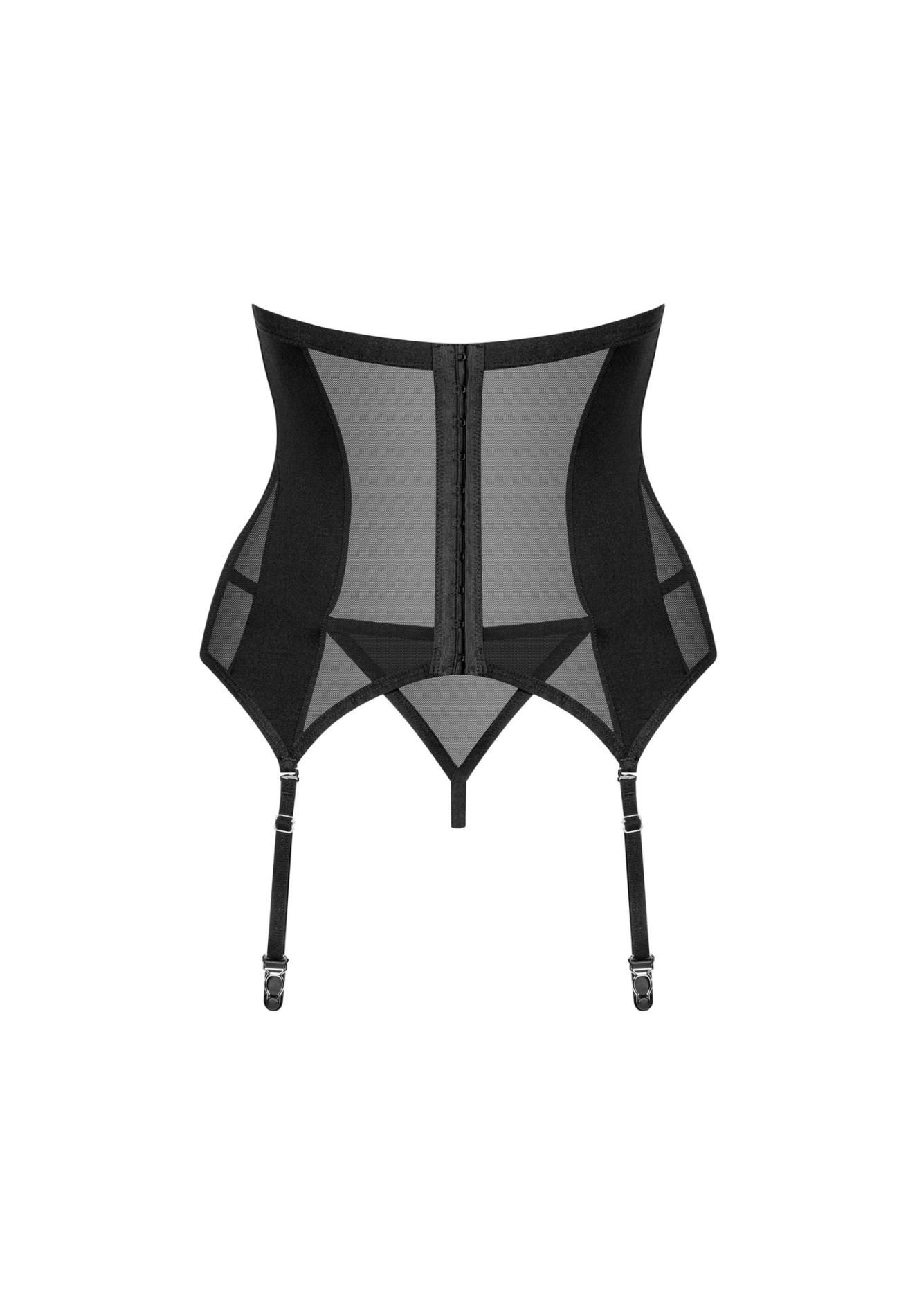 Комплект корсет и стринги Obsessive Chic Amoria, M/L (черный)