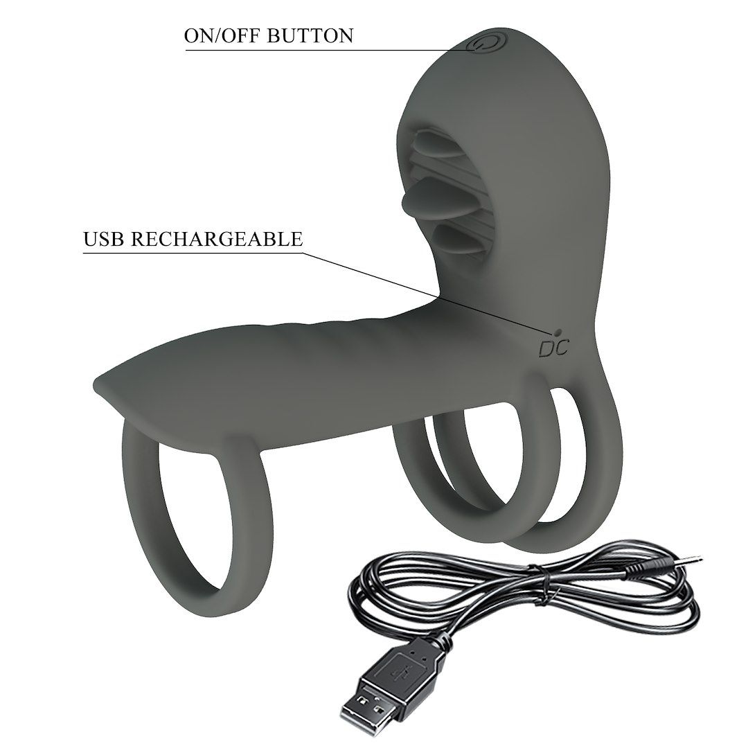 Насадка на пенис Pretty Love Master Ring, 9 см (серый)