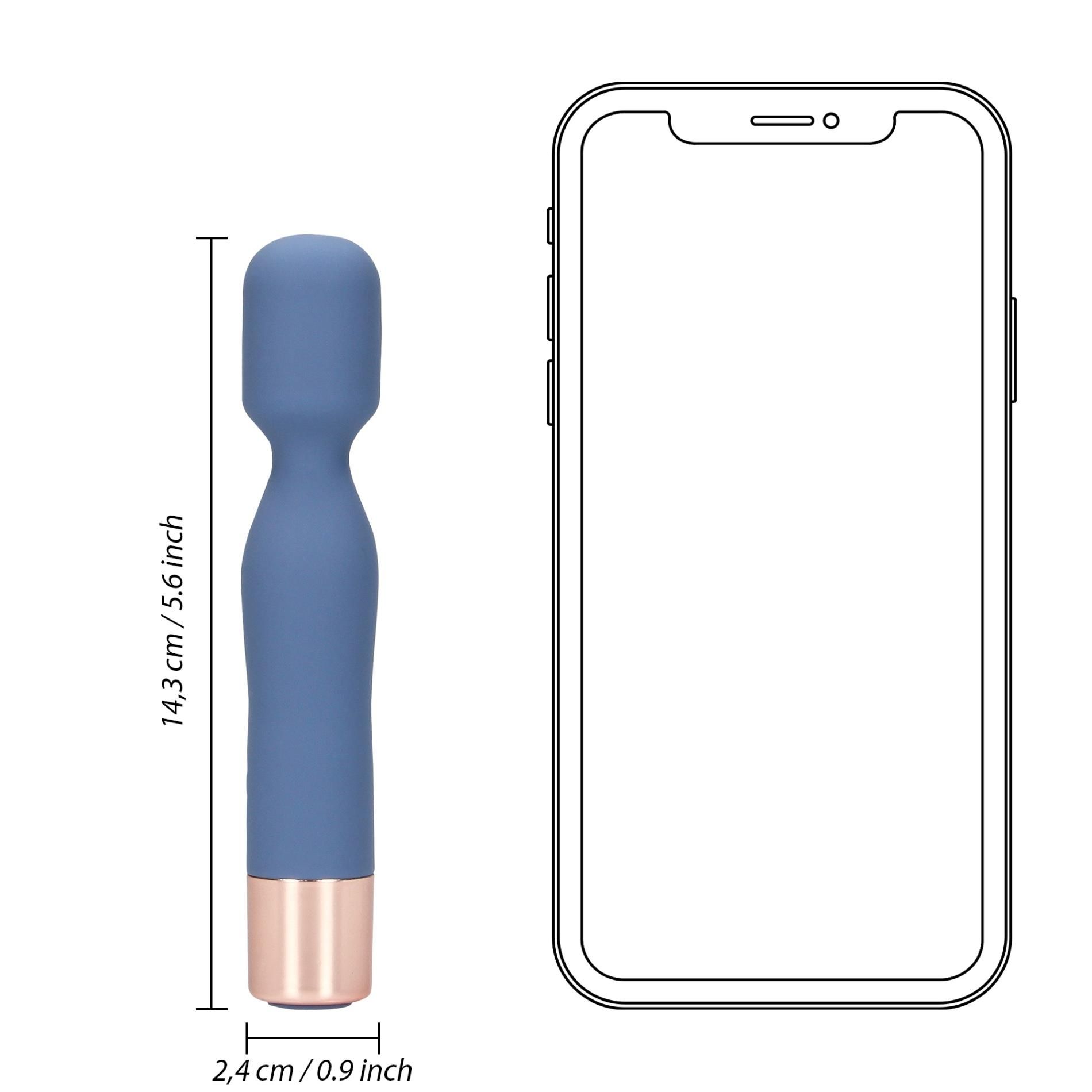 Вибратор Loveline Mini Wand, 14.3 см (синий)