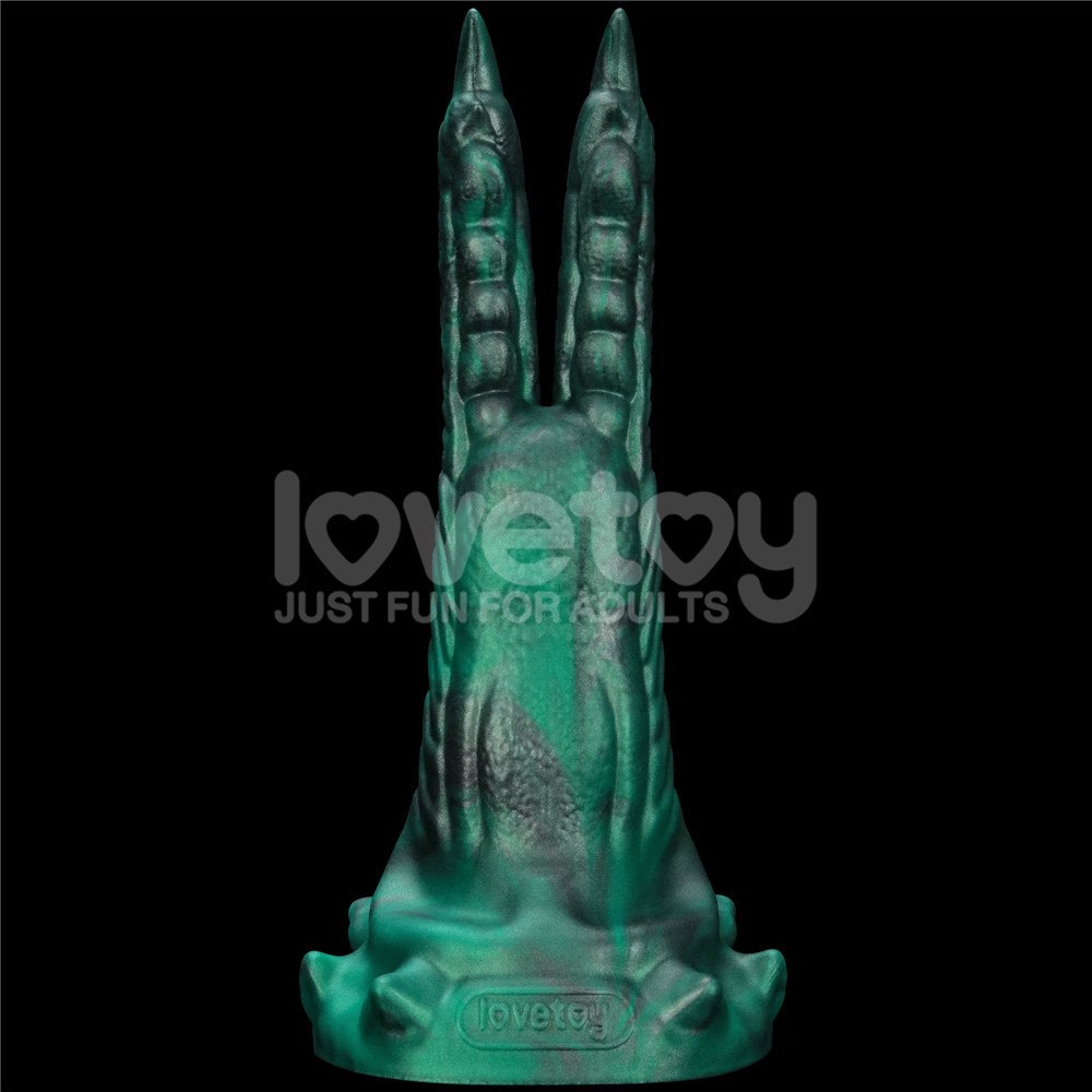 Вибратор Double-Claw Savage Charm, 19.4 см (зеленый)