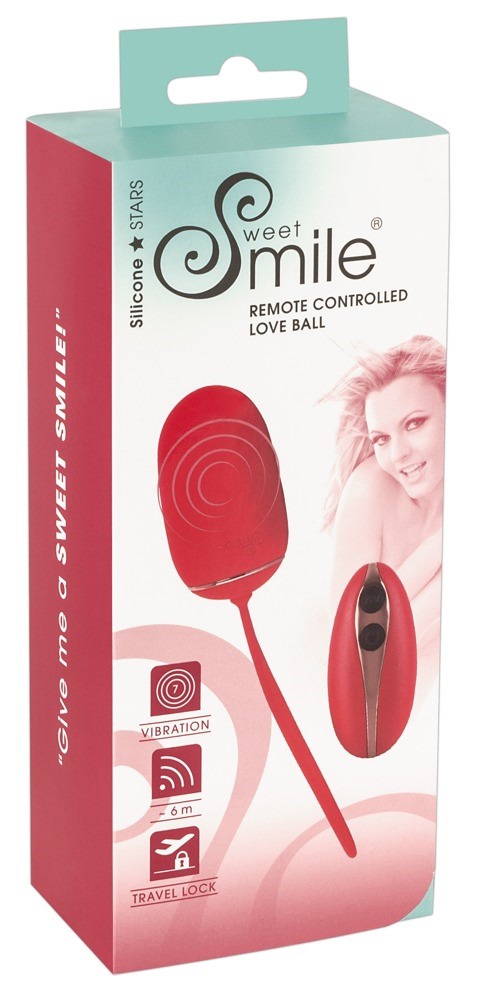 Виброяйцо Sweet Smile Remote Controlled Love Ball, 15,3 см (красный)