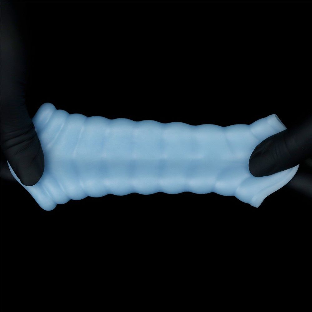 Насадка на пенис с вибрацией Knights Ring Vibrating Wave, 10 см (голубой)
