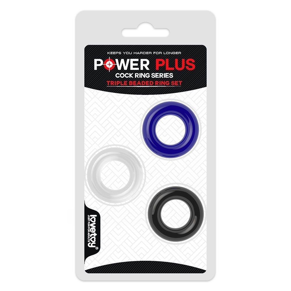 Набор эрекционных колец Power Plus Cock Ring Series Triple Donut, 3 шт (мульти)