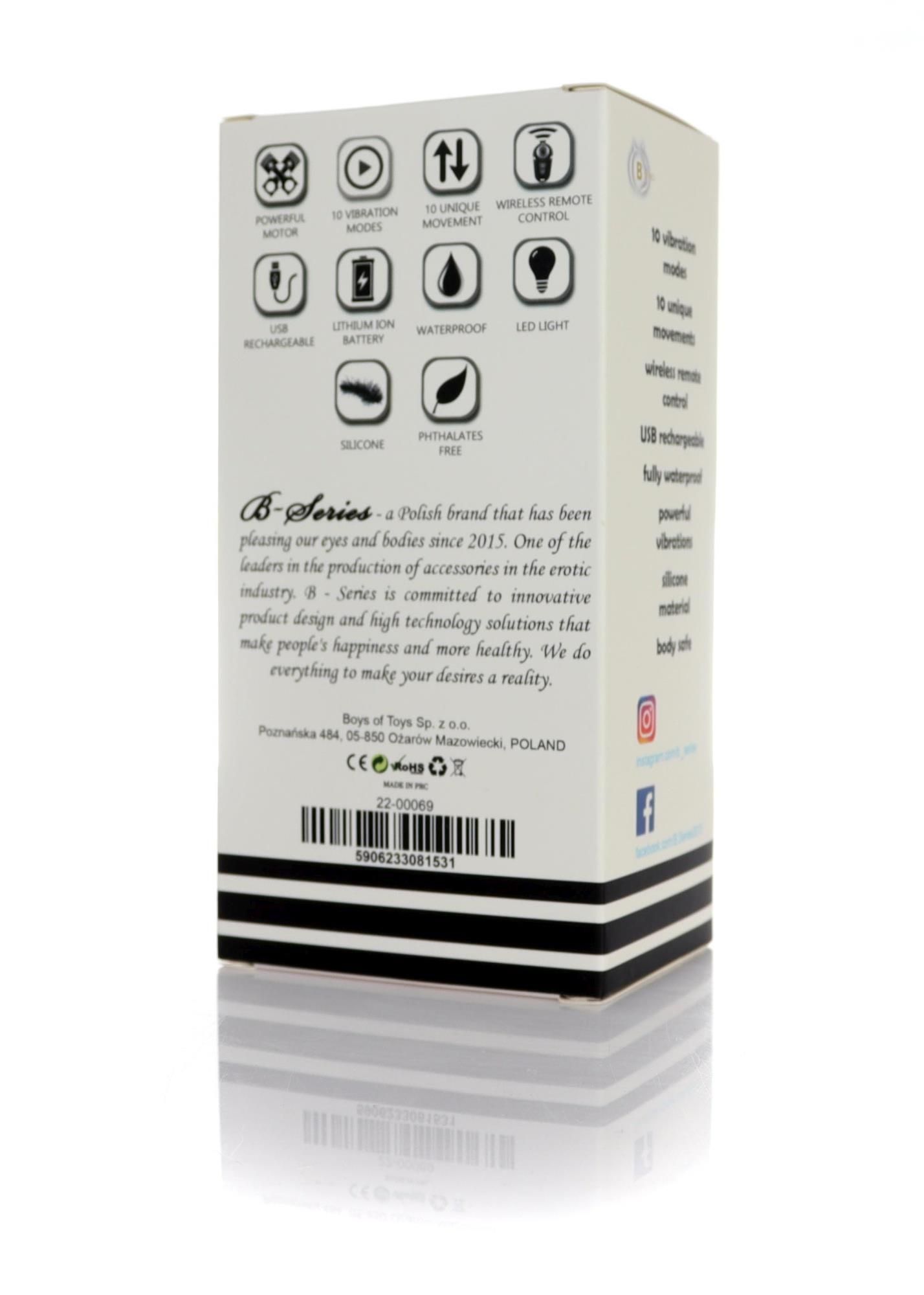 Stymulator prostaty B - Series Magic Remote Control, 9 cm (czarny)