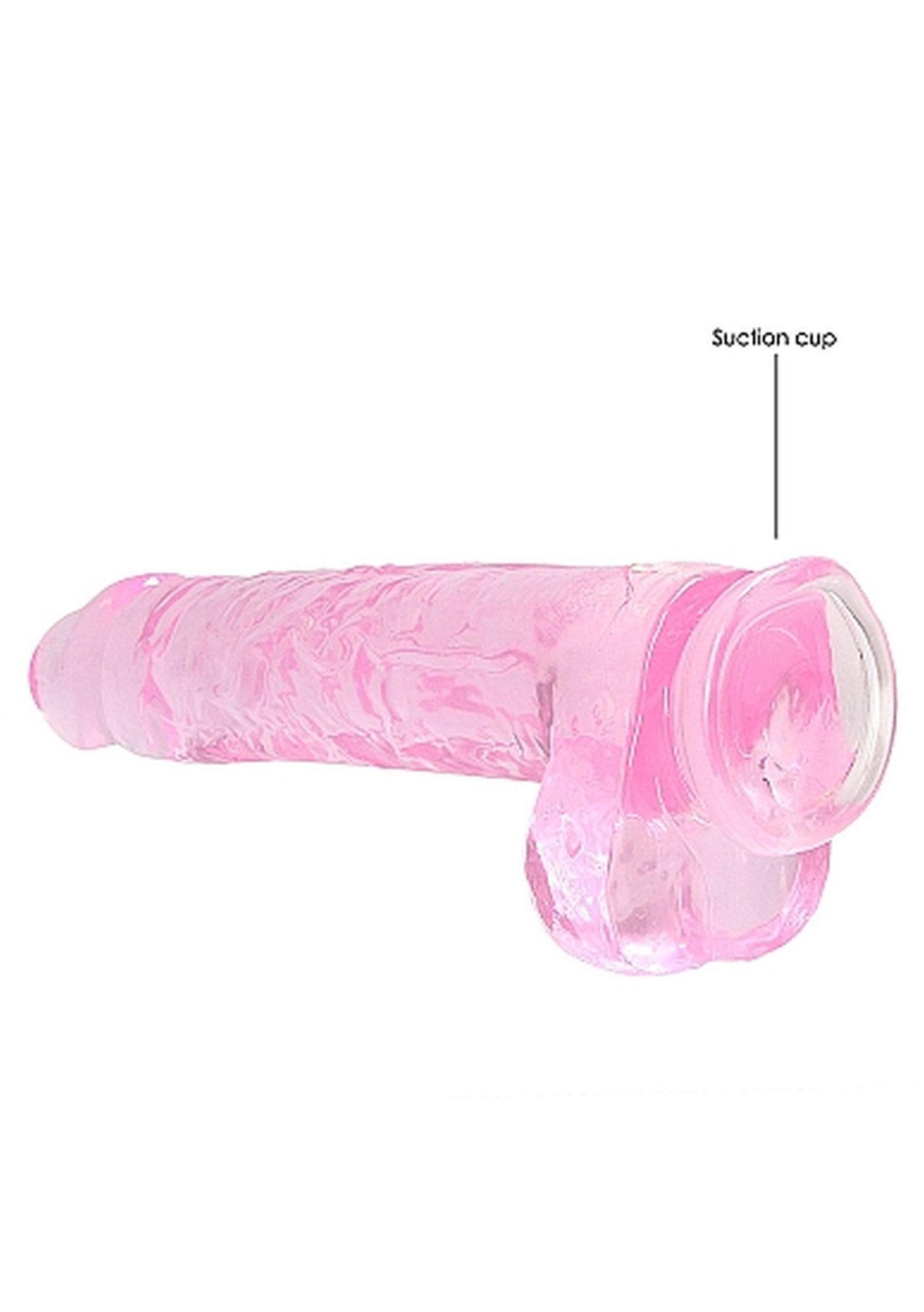 Фаллоимитатор Realrock Crystal Clear 9", 22 см (розовый)