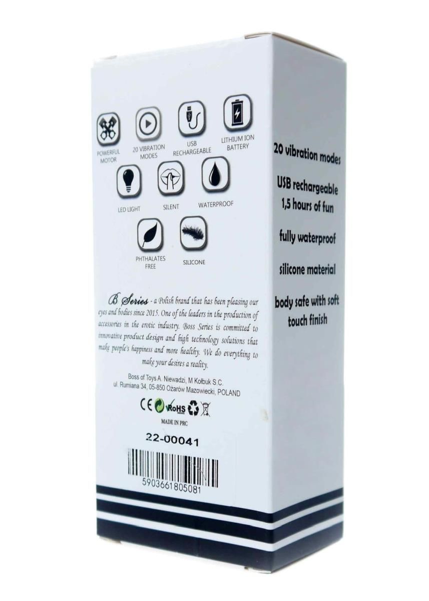 Вибромассажер Boss Series Rechargeable, 11 см (голубой)