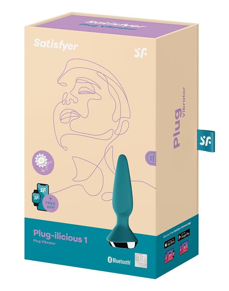 Анальна пробка з вібрацією Satisfyer Plug-ilicious 1, 14 см (зелений)