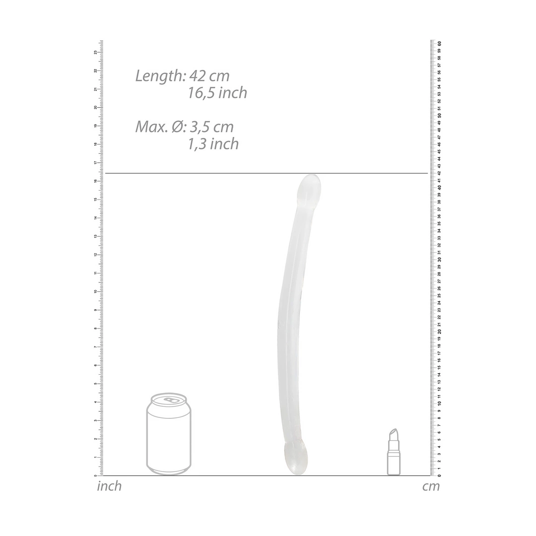 Двухсторонний фаллоимитатор RealRock Crystal Clear 17", 42 см (прозрачный)