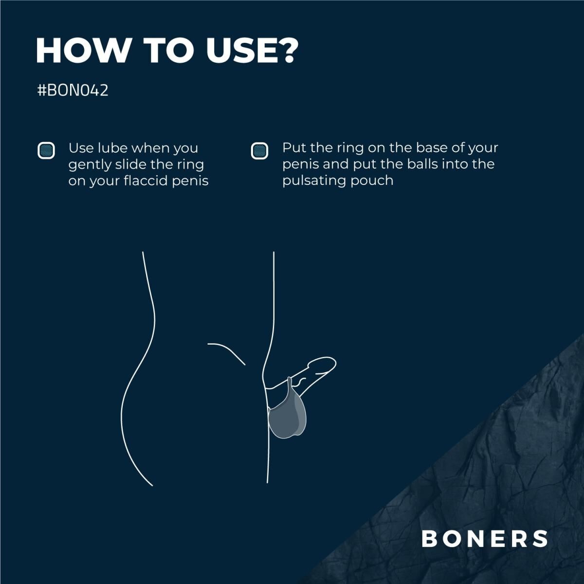 Эрекционное кольцо Boners Stimulating Ball Pouch, 3,8 см (синий)