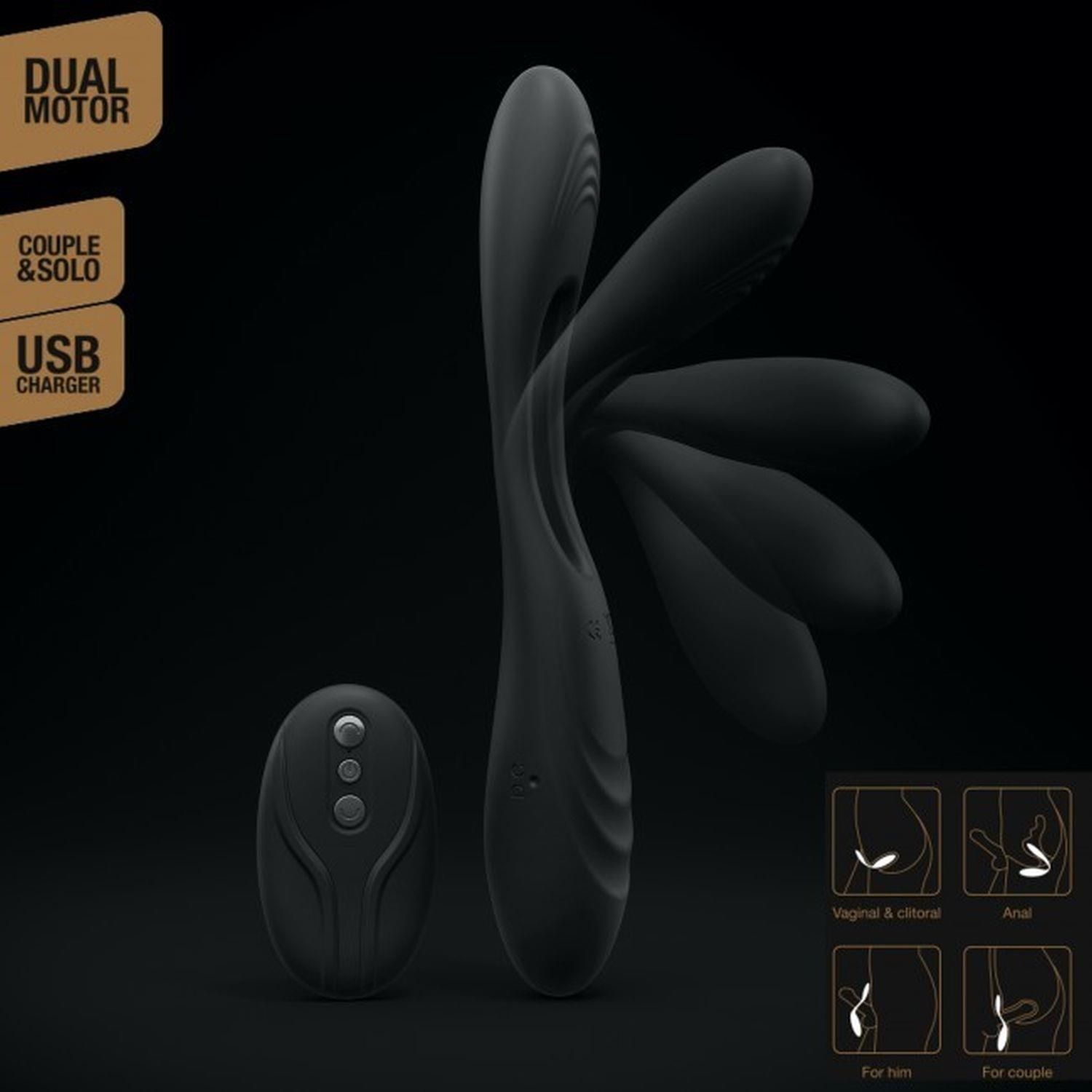 Вібратор для пар Dorcel Multi Joy, 20 см (чорний)