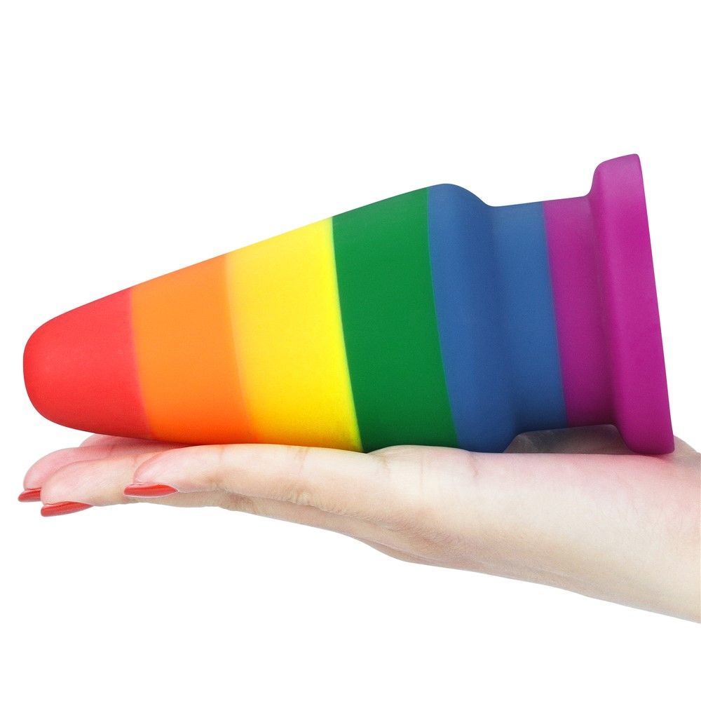 Анальна пробка LoveToy Prider 6, 16 см (райдужний)