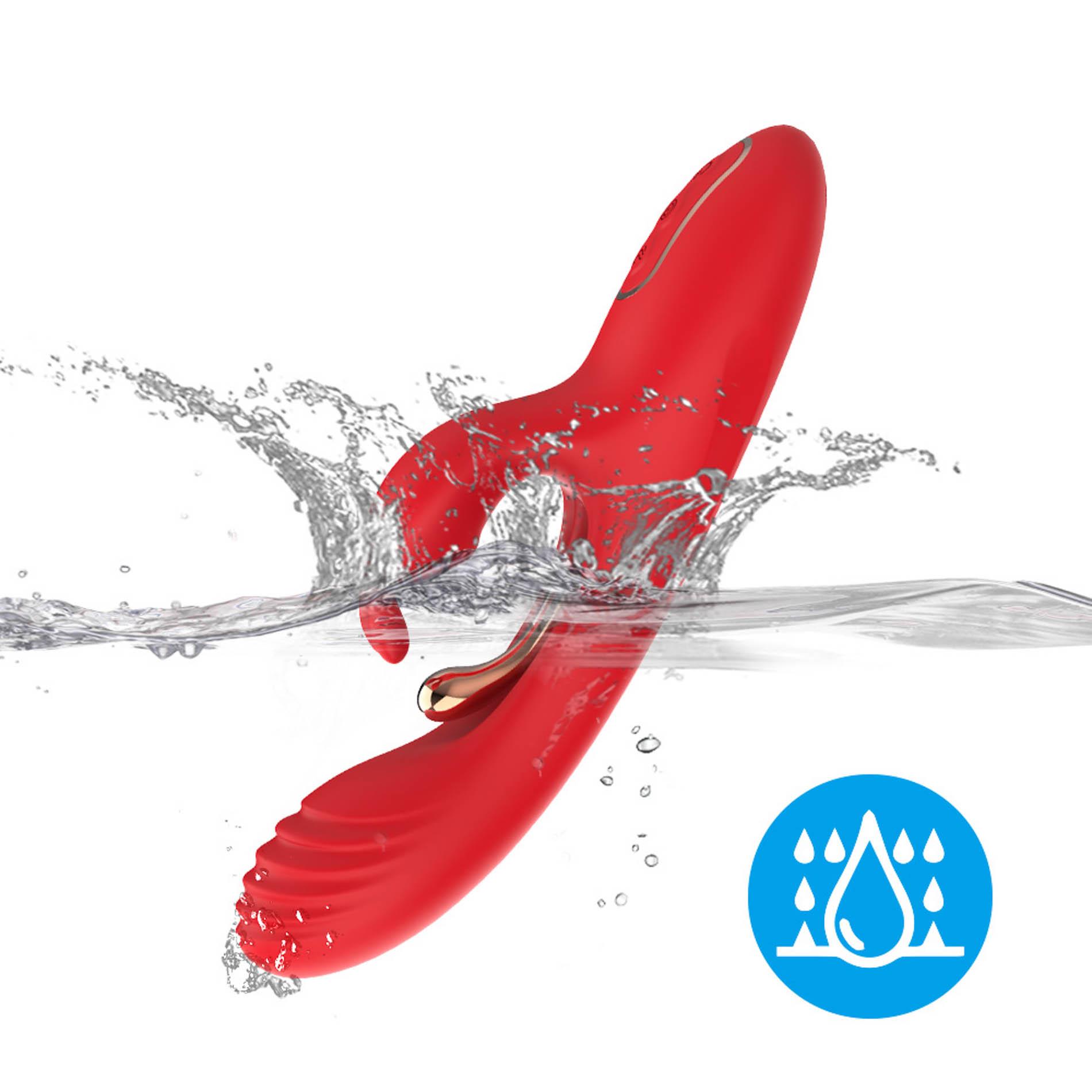 Вібратор-кролик B - Series Joy Crazy Horse Red Three-point Vibration, 22,3 см (червоний)