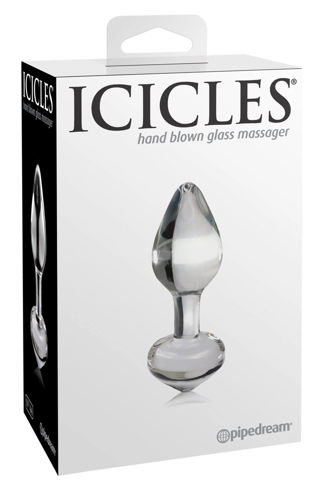Korek analny Icicles Model 44, 8 cm (przezroczysty)