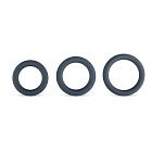 Набір ерекційних кілець Boners 3-Piece Cock Ring Set, 3 шт (сірий)