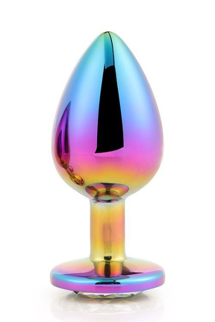 Dream Toys Gleaming Love Multicolour Plug - Korek analny z kryształkiem, Tęcza, 9, 5 cm