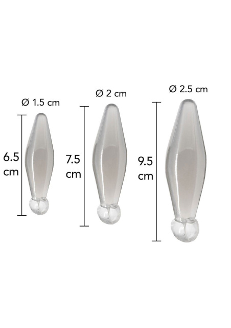 TOYJOY - Zestaw korków analnych, Przezroczysty, 10 cm