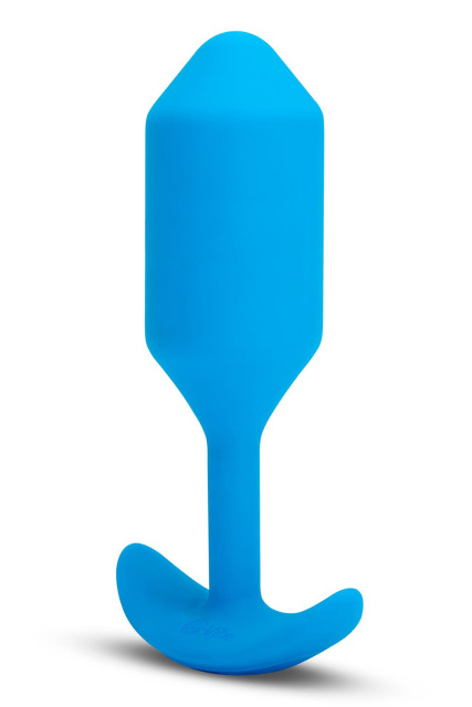 B-Vibe Vibrating Snug Plug 3 - Korek analny, Niebieski, 13.8 cm