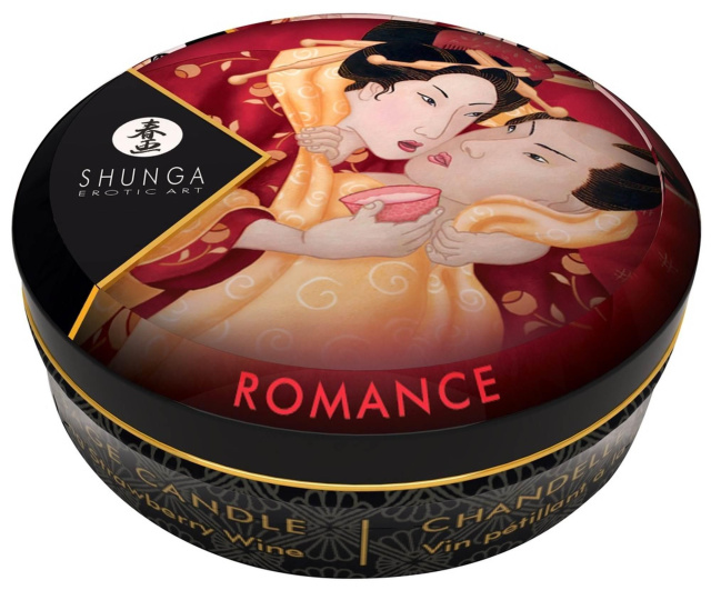 Масажна свічка Shunga Massage Candle полуничне вино, 30 мл