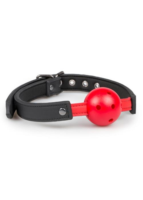 Easytoys Ball Gag Plastic Gag With Air Holes - Knebel z kulką, Czerwony, 61.5 cm