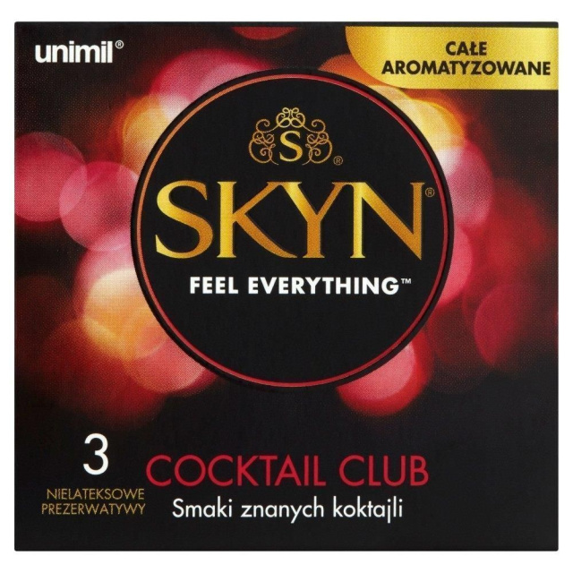 Ароматизовані презервативи Unimil Skyn Cocktail Club безлатексні, 3 шт