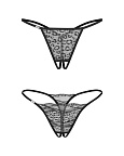 Комплект из 2 стрингов Obsessive Bianca, L/XL (черный)