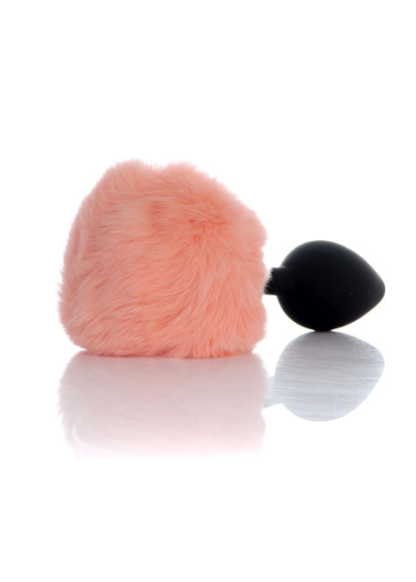 Анальна пробка з хвостиком B - Series Bunny Tail, 8 см (персиковий)