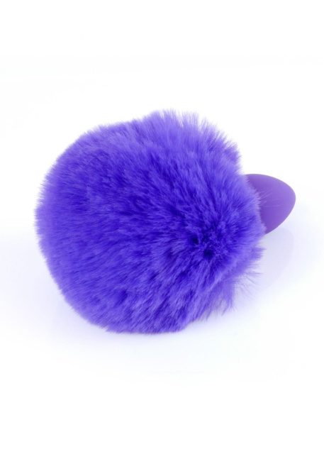 Анальна пробка Boss Jewellery Silicon Bunny Tail, 6,5 см (фіолетовий)