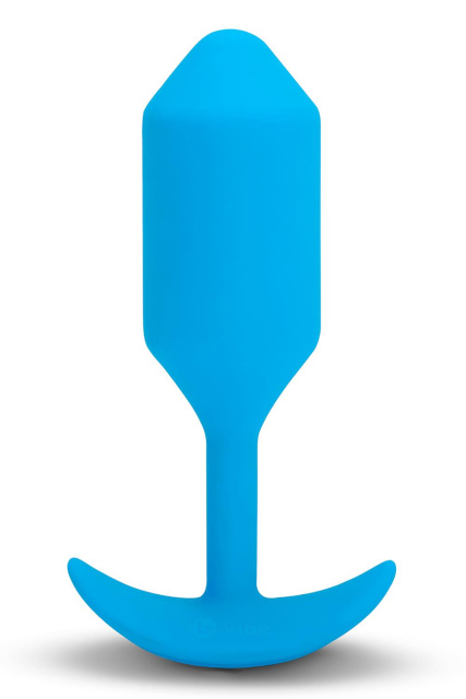 B-Vibe Vibrating Snug Plug 3 - Korek analny, Niebieski, 13.8 cm