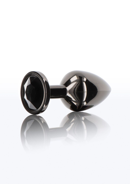 Taboom Butt Plug With Diamond Jewel L - Korek analny, Czarny, 9.5 cm