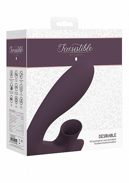 Вакуумний стимулятор клітора з вібрацією Desirable Bendable Air Pulse (фіолетовий)
