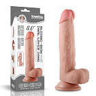 Dildo LoveToy Sliding-Skin Dual Layer Dong, 20 cm (w kolorze cielistym)