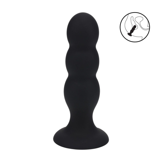 Shots Tri Rattle Liquid - Korek analny, Czarny, 13.5 cm