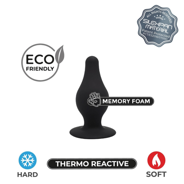Silexd Premium Silicone Plug Model 2 M - Korek analny, Czarny, 9.3 cm, M