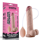 Реалистичный фаллоимитатор с эякуляцией LoveToy Soft Ejaculation, 22,9 см (телесный)