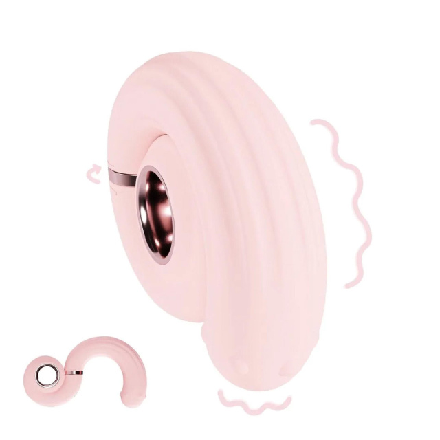 Вібратор Loveline Perles - Rotating Beads Swirl, 11,8 см (рожевий)