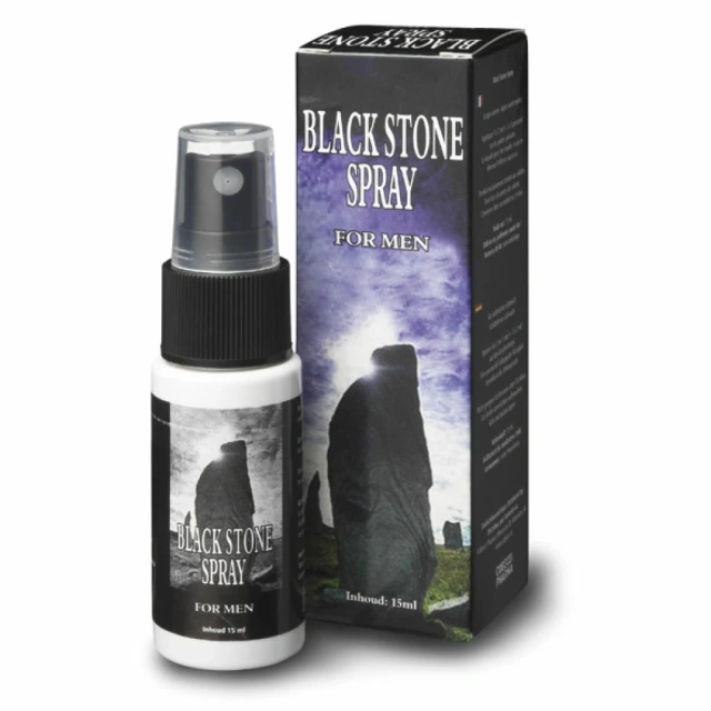Cobeco Black Stone Delay Spray - Żel przedłużający, Bezzapachowy, 15 ml