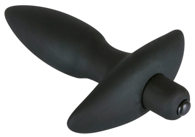 Black Velvets Vibr. Small Plug - Korek analny z wibracjami, Czarny, 13 cm