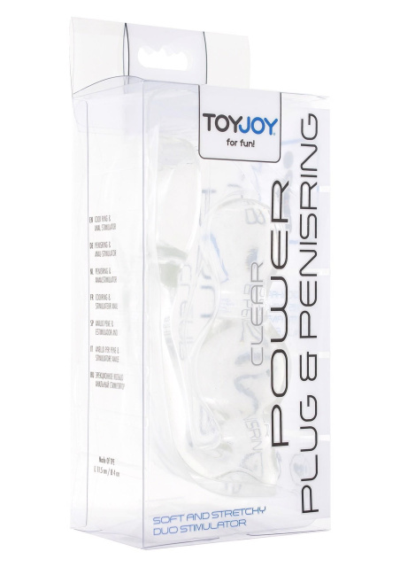 TOYJOY Power Plug & Penisring - Korek analny z pierścieniem erekcyjnym, Przezroczysty, 11, 5 cm
