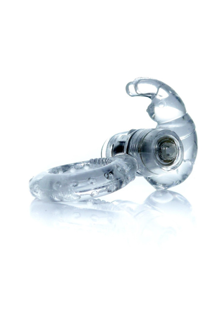 Ерекційне кільце Boss Series Rabbit Vibro Cock Ring, 7,5 см (прозорий)